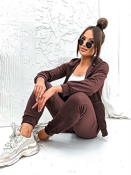 EloModa Jogginganzug Damen Homewear Nicki Jogginganzug mit Kapuze Freizeita günstig online kaufen