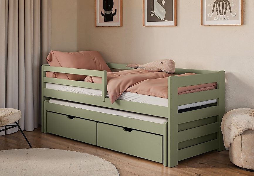 Kids Collective Jugendbett Einzelbett Kinderbett 90x200 cm, Lattenrost, Rau günstig online kaufen