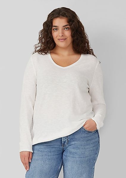 s.Oliver Sweatshirt Jersey-Shirt mit V-Ausschnitt und günstig online kaufen