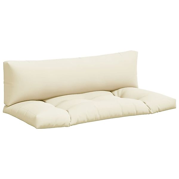 vidaXL Sitzauflage Palettenkissen 2-tlg. Creme Stoff, günstig online kaufen