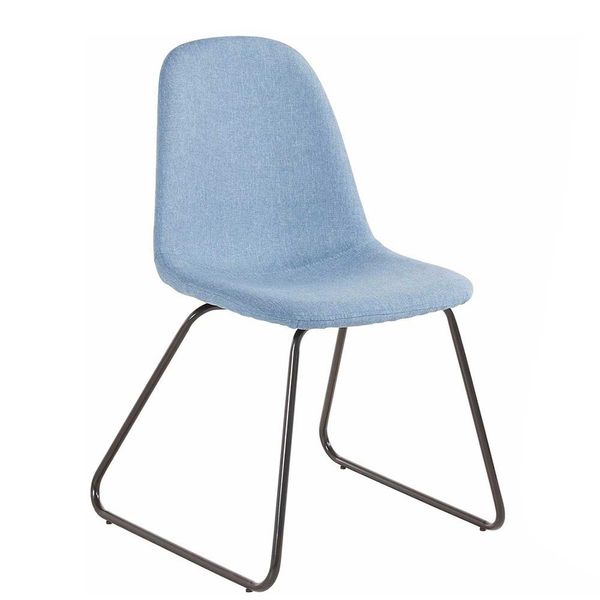 Esstisch Stühle in Hellblau Webstoff Metallbügeln (Set) günstig online kaufen