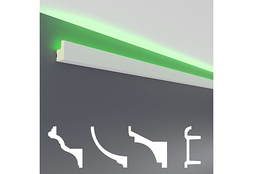Hexim Eckprofil LED-19 (LED Stuckleisten - Indirekte Beleuchtung, Deckenlei günstig online kaufen