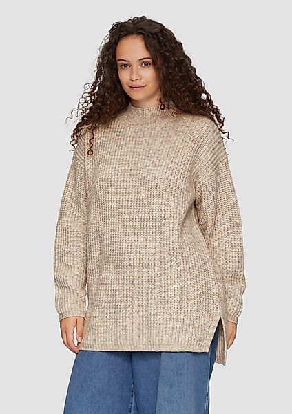 QS Strickpullover Weicher Strickpullover mit Rippstruktur günstig online kaufen