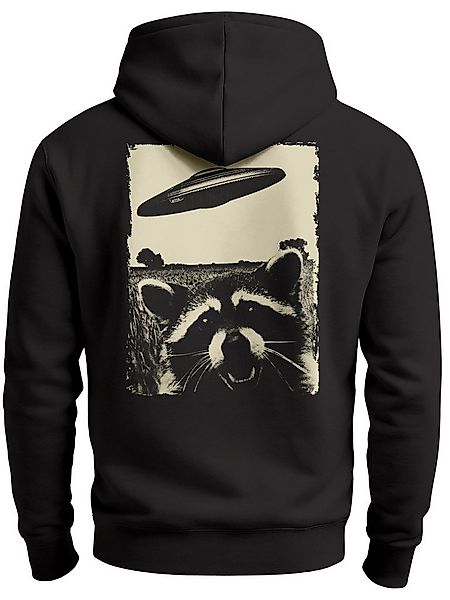 Neverless Sweatjacke Herren Sweatjacke Backprint Waschbät Ufo Alien Invasio günstig online kaufen