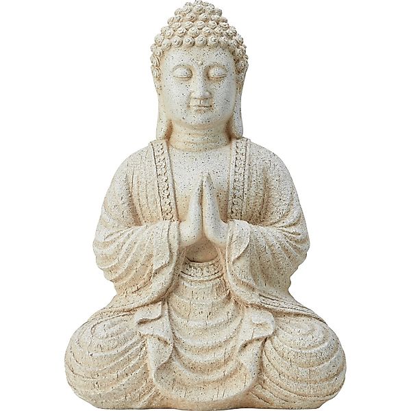 Deko-Figur Buddha Sitzend Polyresin 24,5 cm x 19,5 cm x 36 cm Grau günstig online kaufen