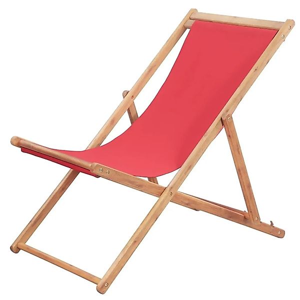 vidaXL Strandstuhl Klappbar Stoff und Massivholz Rot 43999 günstig online kaufen