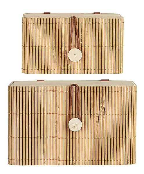 Ib Laursen Holzkiste 2er Set Schachtel Box Kästchen Kiste mit Deckel Bambus günstig online kaufen