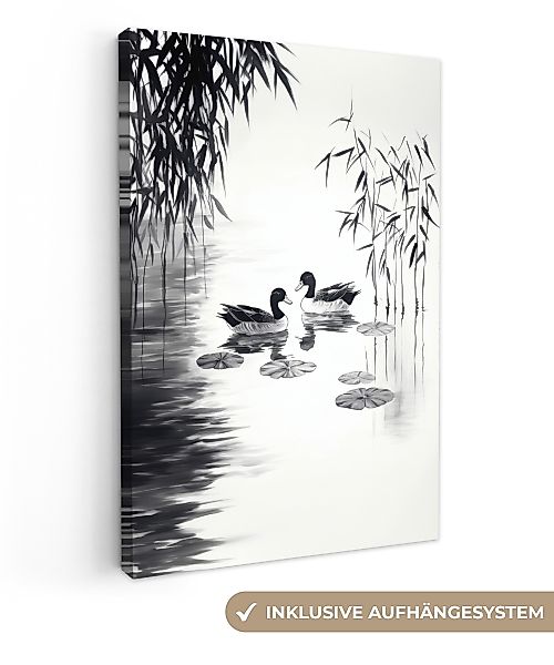 OneMillionCanvasses® Leinwandbild Enten - Seerosen - günstig online kaufen