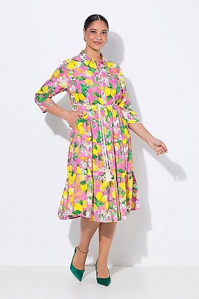 MIAMODA Jerseykleid Blusenkleid A-Linie Midilänge Zitronen-Muster günstig online kaufen