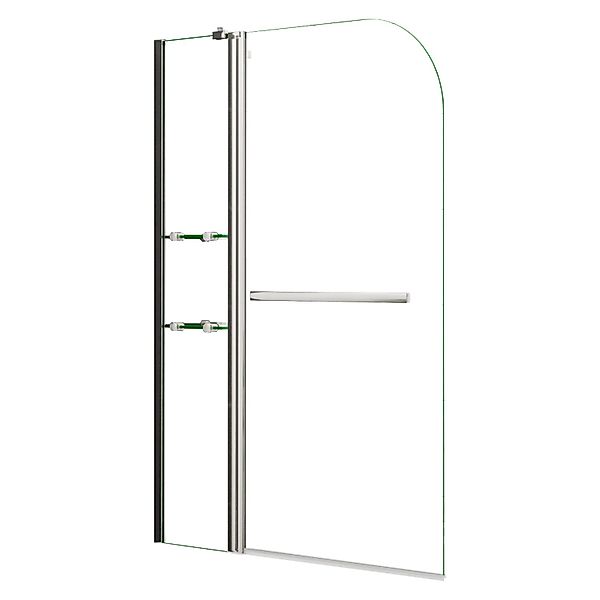 AICA 120x140cm Rundglas Badewanneaufsatz mit 30cm Diagonal Wandhalterung Dr günstig online kaufen