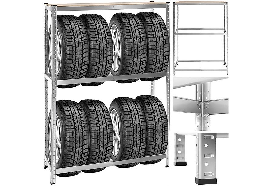 tectake Schwerlastregal Reifenregal, Komplett-Set., Stabil günstig online kaufen
