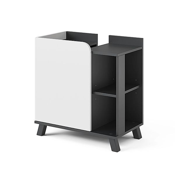 Vicco Waschbeckenunterschrank Karen, Anthrazit/Weiß, 60 x 65 cm mit Tür und günstig online kaufen