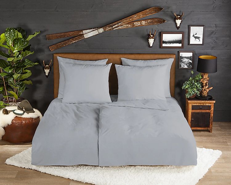 good morning Bettwäsche "Flanel Uni" 3 Stk. Flanell, Biber, Baumwolle, Wint günstig online kaufen