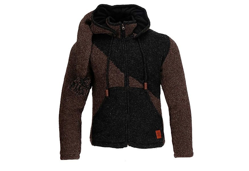 KUNST UND MAGIE Strickjacke Strickjacke Goa Wolle Jacke Fleecefutter Zipfel günstig online kaufen