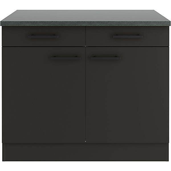 OPTIFIT Madrid420 Küchen-Unterschrank 100 cm Anthrazit Matt günstig online kaufen