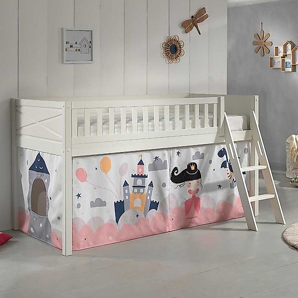 Mädchen Etagenbett in Weiß Märchen Motiv günstig online kaufen
