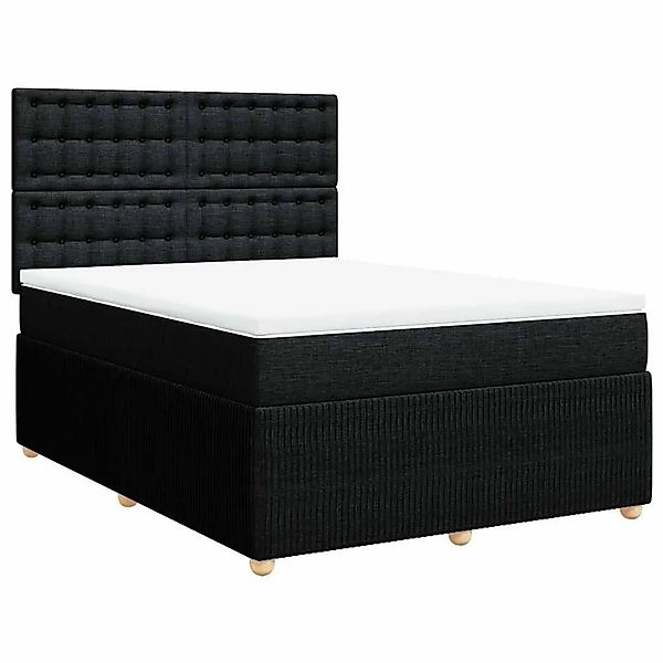 vidaXL Boxspringbett mit Matratze Schwarz 140x200 cm Stoff 3294395 günstig online kaufen