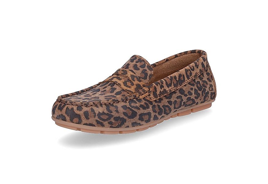 MIDS MIRELLA Damen Mokassin Animalprint leo Slipper aus Rauleder mit Leder- günstig online kaufen