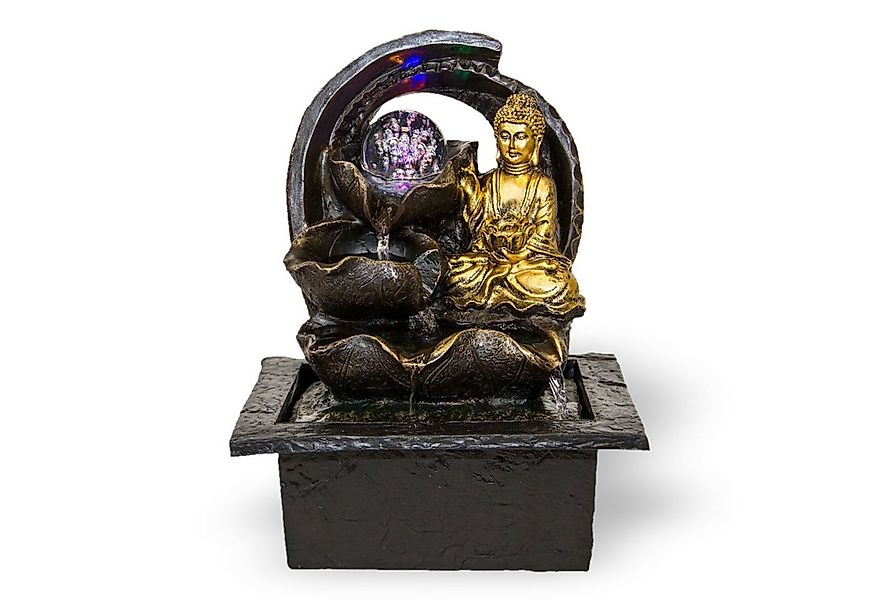 Lemodo Zimmerbrunnen Tischbrunnen Buddha mit Beleuchtung, mit LED-Beleuchtu günstig online kaufen