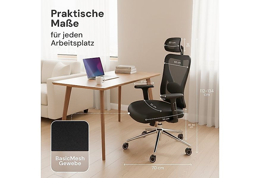 LUTIVO Bürostuhl, Schreibtischstuhl Ergonomisch & Gaming Stuhl (Schwarz) günstig online kaufen