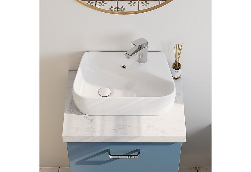 HOROW Aufsatzwaschbecken Waschbecken Oval Weiß mit Nano 46x33 cm für Badezi günstig online kaufen