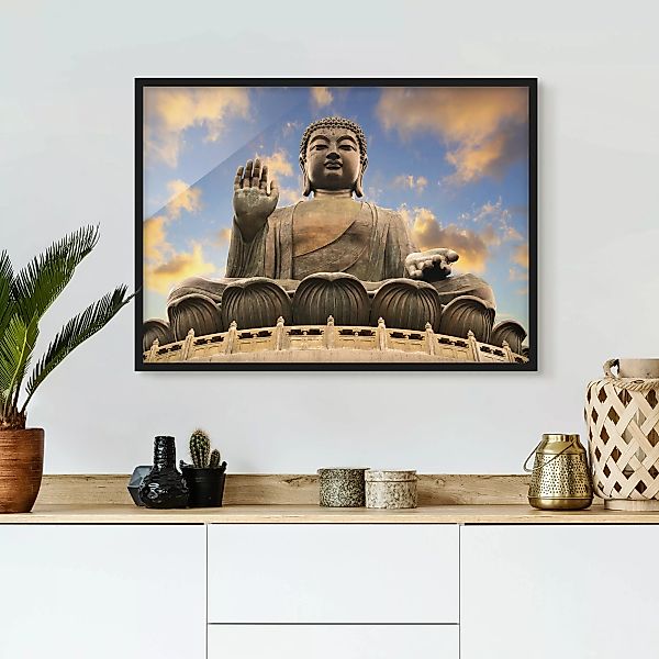Bild mit Rahmen - Querformat Großer Buddha günstig online kaufen