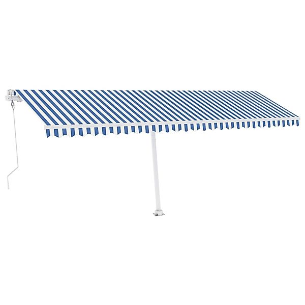 furnicato Standmarkise Automatisch 600x300 cm Blau/Weiß günstig online kaufen