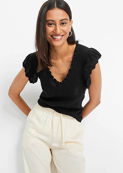 bonprix Strickpullover aus Viskose und Polyamid, ärmellos, für Frühling und günstig online kaufen