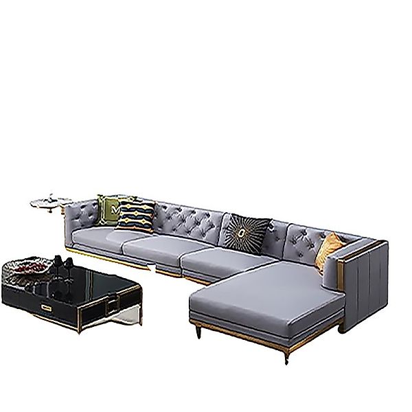 Xlmoebel Ecksofa Luxuriöses Ecksofa aus Leder mit Couchtisch in L-Form - 2- günstig online kaufen