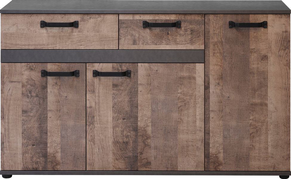 trendteam Sideboard "Stripe" Rustikale Kommode mit 2 Schubladen und 7 Fäche günstig online kaufen