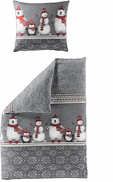 BIERBAUM Bettwäsche "Wichtel" 2 tlg. tlg. 100 % Baumwolle, Biber, unterschi günstig online kaufen