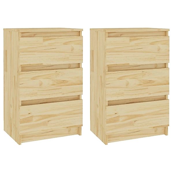 vidaXL Nachttische 2 Stk 40x29,5x64 cm Massivholz Kiefer günstig online kaufen