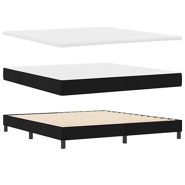 vidaXL Bett Boxspringbett mit Matratze Schwarz 180x200 cm Stoff (1-tlg) günstig online kaufen