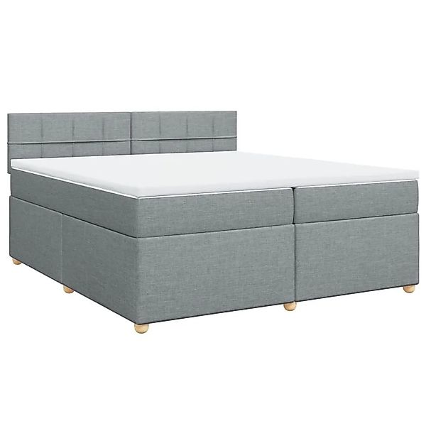 vidaXL Boxspringbett mit Matratze Hellgrau 200x200 cm Stoff 3289087 günstig online kaufen