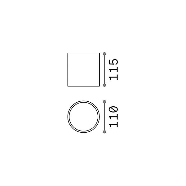 Ideal Lux Deckenleuchte Gun, grau, Aluminium, IP44, GU10 günstig online kaufen
