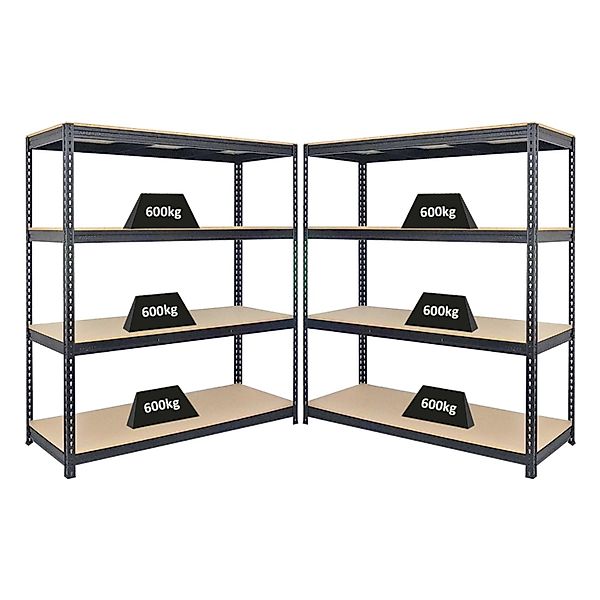 PROREGAL Mega Deal 2x Profi Schwerlastregal Bison HxBxT 180 x 160 x 60 cm 4 günstig online kaufen
