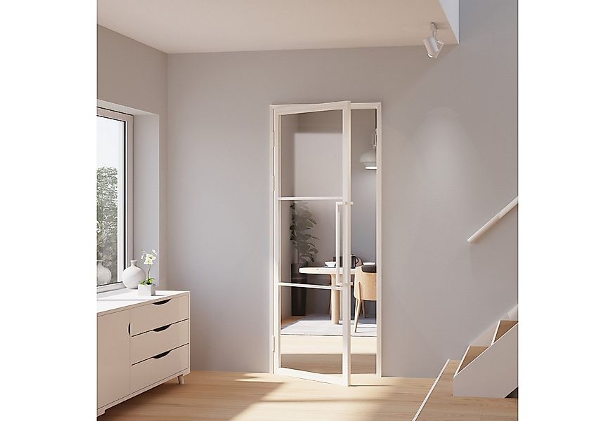 inova wohnen Zimmertür Glastür mit Stahlrahmen Klarglas (Komplett Set, inkl günstig online kaufen