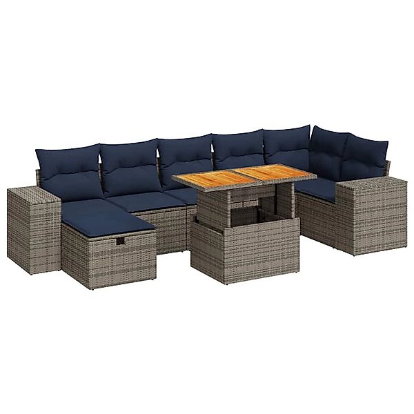 vidaXL 8-Tlg Garten-Sofagarnitur mit Kissen Braun Poly Rattan Akazie 332809 günstig online kaufen