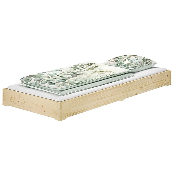 Erst-Holz Bettrahmen Funktionsbett Massivholzbett Fichte Geölt 80 x 200 Mod günstig online kaufen