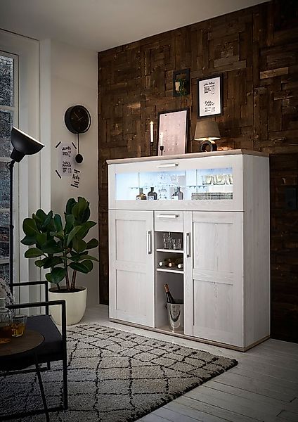 HBZ Barschrank "Romance" 1 Stk. tlg. im Landhausstil, Highboard mit Bar günstig online kaufen