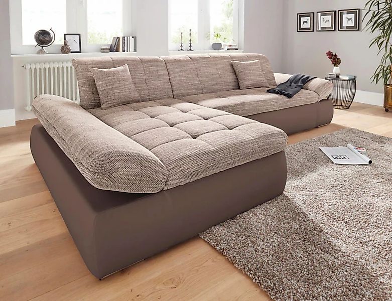 DOMO collection Ecksofa "PB Moric wahlweise mit Bettfunktion + Armteilverst günstig online kaufen