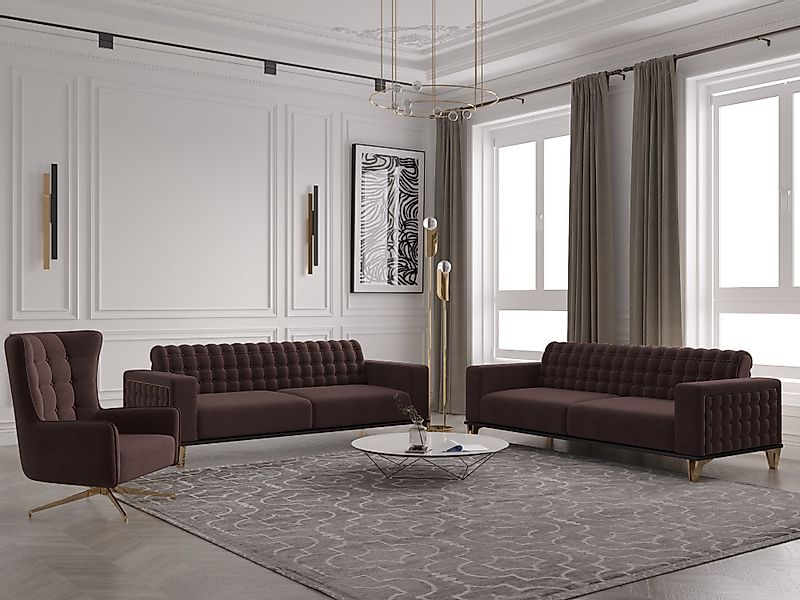 Möbeldreams Chesterfield-Sofa Sofa-Set Tina 3-2-1/3-3-1 / günstig online kaufen