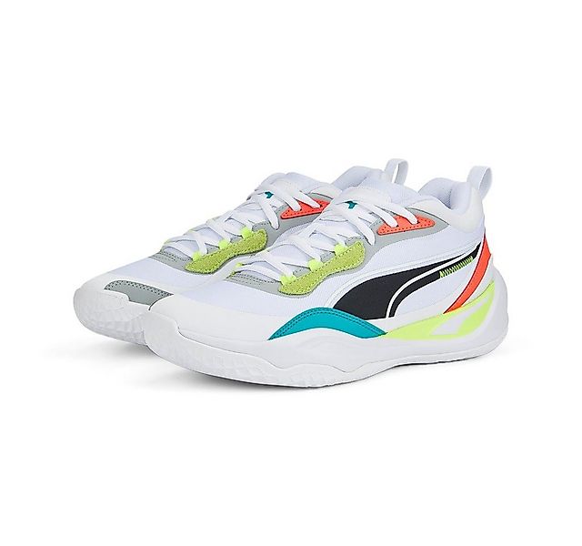 PUMA Indoor-Hallenschuhe Playmaker Pro weiss/bunt Herren Badmintonschuh günstig online kaufen