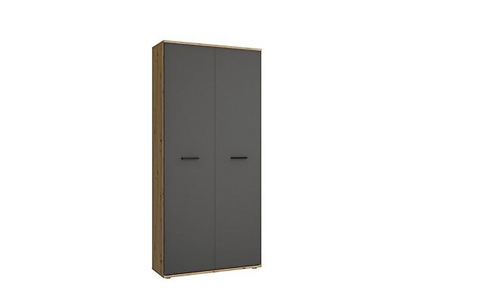 PREISBRECHER Schuhschrank Leon 2 Türen + Schübe, 9 Böden, Eiche Dekor / Ant günstig online kaufen