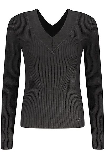 GUESS JEANS Strickpullover Eleganter Damenpullover Schwarz mit V-Ausschnitt günstig online kaufen