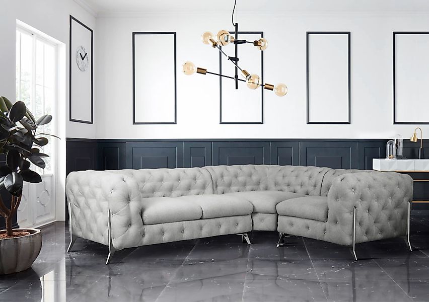 Home affaire Chesterfield-Sofa "Amaury L-Form" moderne Chersterfield-Optik, günstig online kaufen