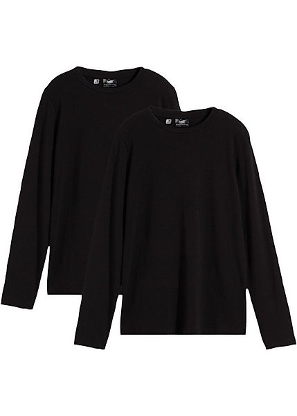 bonprix Langarmshirt (Packung, 2-tlg., 2) im 2er Pack mit Rundhalsausschnit günstig online kaufen