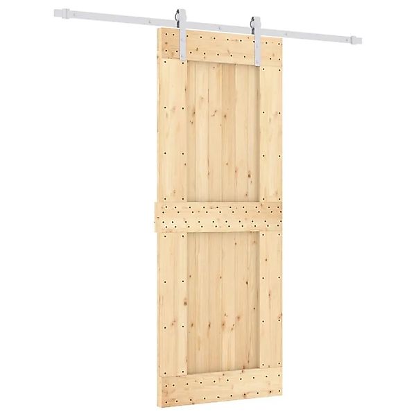 vidaXL Schiebetür mit Beschlag 80x210 cm Massivholz Kiefer 3203033 günstig online kaufen