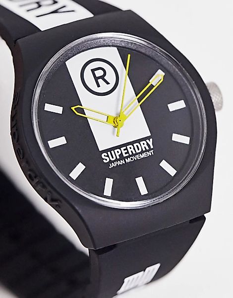Superdry – Uhr in Schwarz mit Silikonarmband und Logo günstig online kaufen