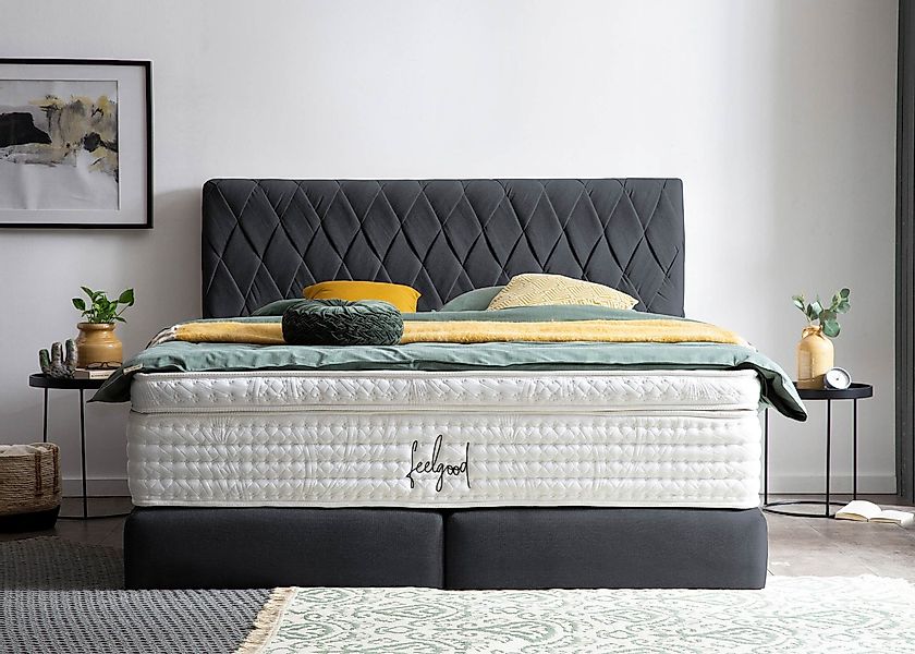 BettCo Boxspringbett Lyon (in Schwarz Webstoff, günstig online kaufen